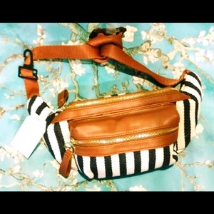 Striped fanny pack